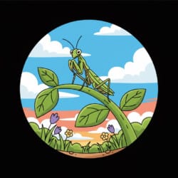 Praying Mantis On Stem Coloring Page - Origin image