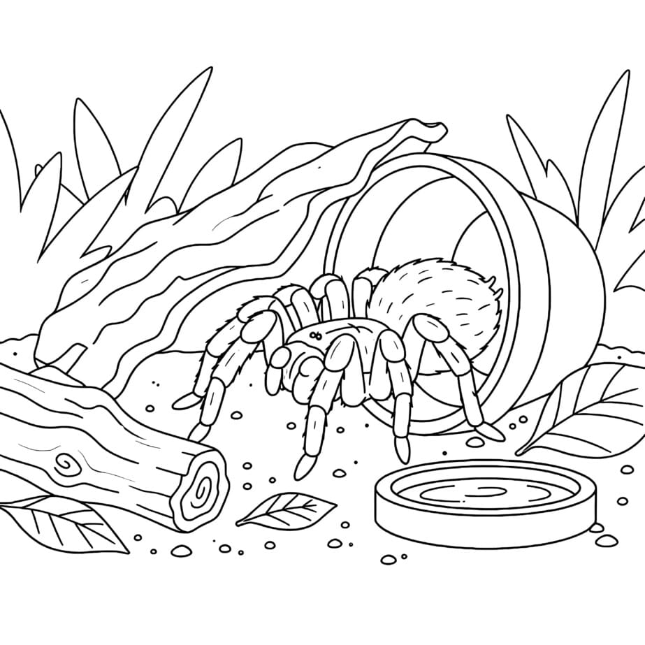 Tarantula Close-up Coloring Page
