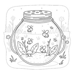 Firefly In Jar Coloring Page - Printable Coloring page