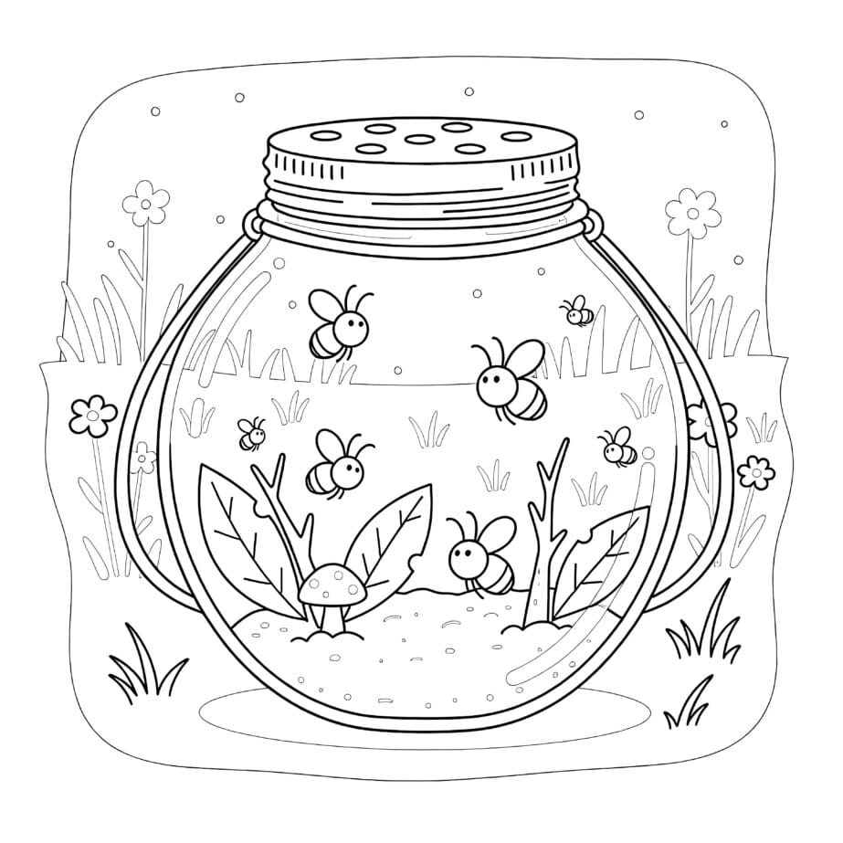 Firefly In Jar Coloring Page