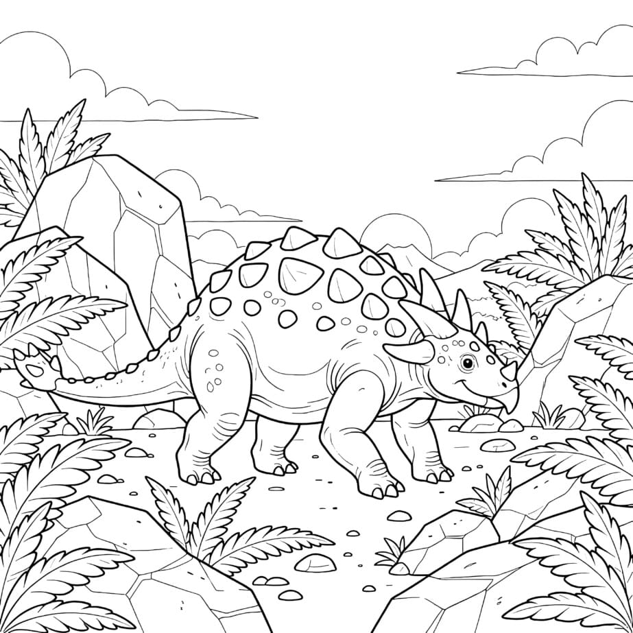 Zırh Plakalı Ankylosaurus Boyama Sayfası