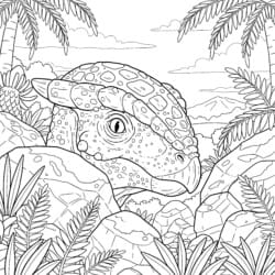 Pachycephalosaurus Kafa Kubbesi Boyama Sayfası - Yazdırılabilir Boyama sayfası