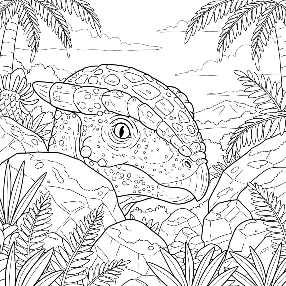 Pachycephalosaurus Kafa Kubbesi Boyama Sayfası