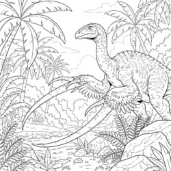 Therizinosaurus Uzun Pençeleri Boyama Sayfası - Yazdırılabilir Boyama sayfası