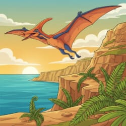 Pteranodon Uçan Kayalıklar Boyama Sayfası - Orijinal görüntü