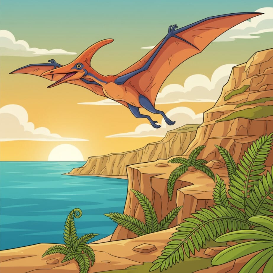 Pteranodon Uçan Kayalıklar Boyama Sayfası 2