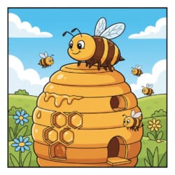 Honeybee On Hive Coloring Page - Origin image
