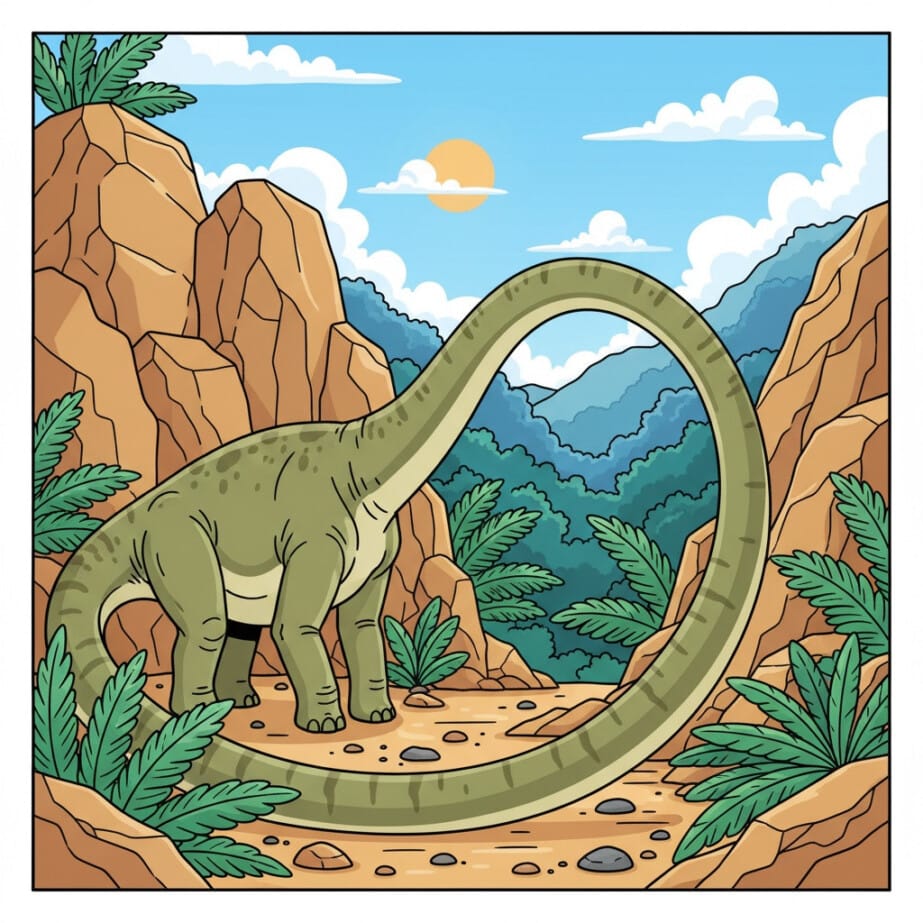 Diplodokus Uzun Kuyruk Boyama Sayfası 2