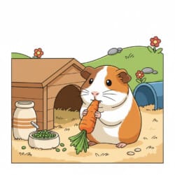 Guinea Pig With Carrot Coloring Page - Origin image