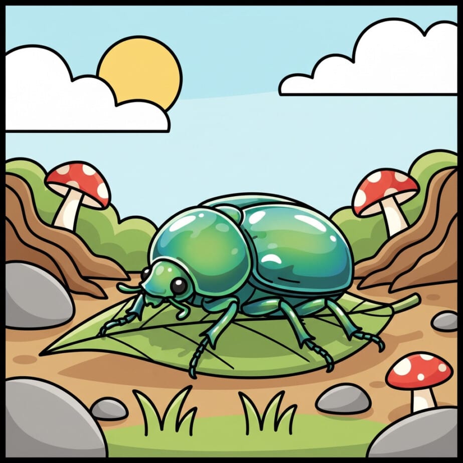 Beetle Shiny Armor Coloring Page 2