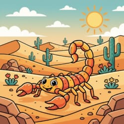 Scorpion In Desert Coloring Page - Origin image