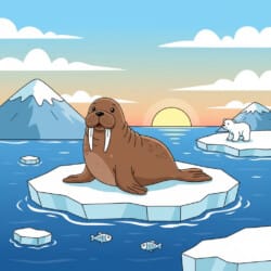 Walrus With Tusks Coloring Page - Origin image