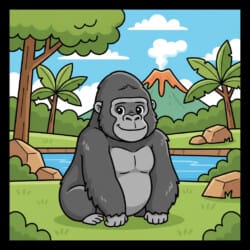 Gorilla Gentle Smile Coloring Page - Origin image