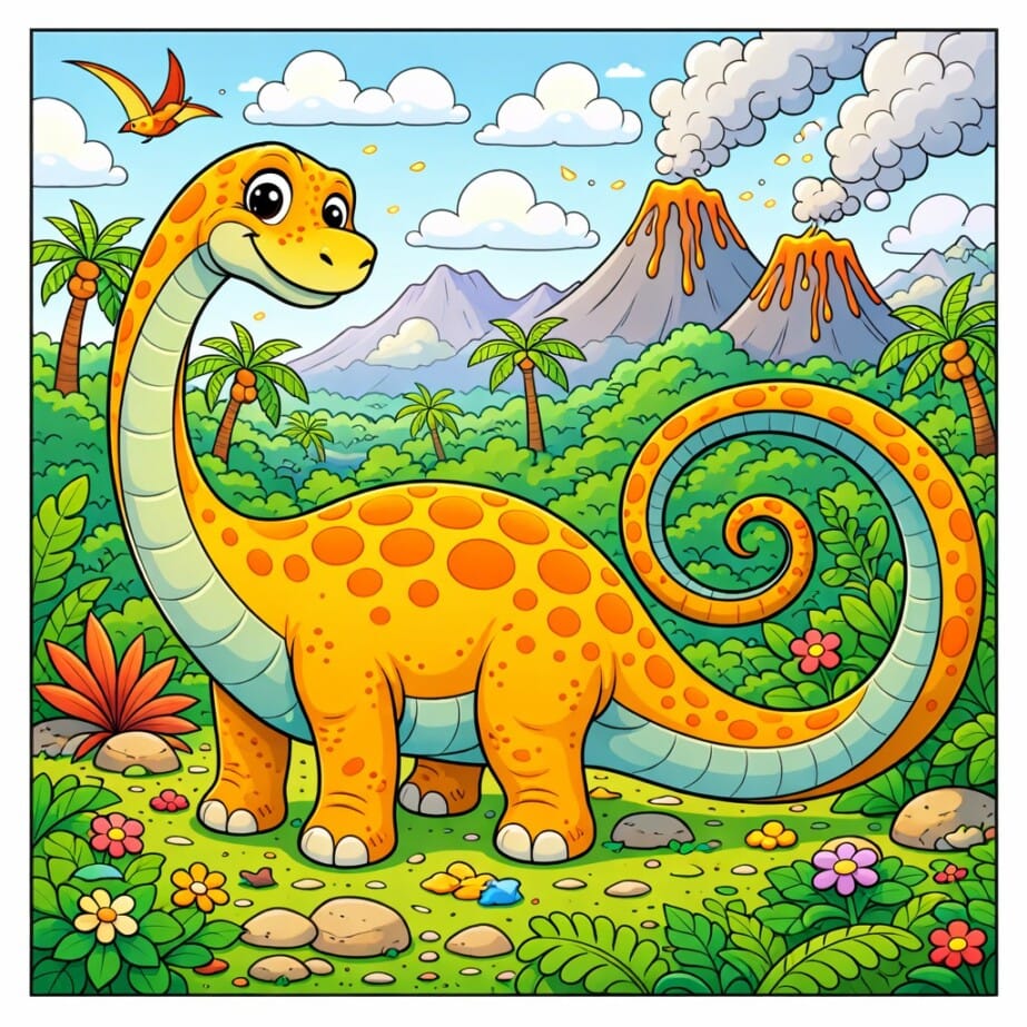 Diplodocus Long Tail Coloring Page 2