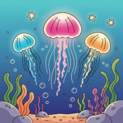 Jellyfish Glowing Coloring Page - Origin image