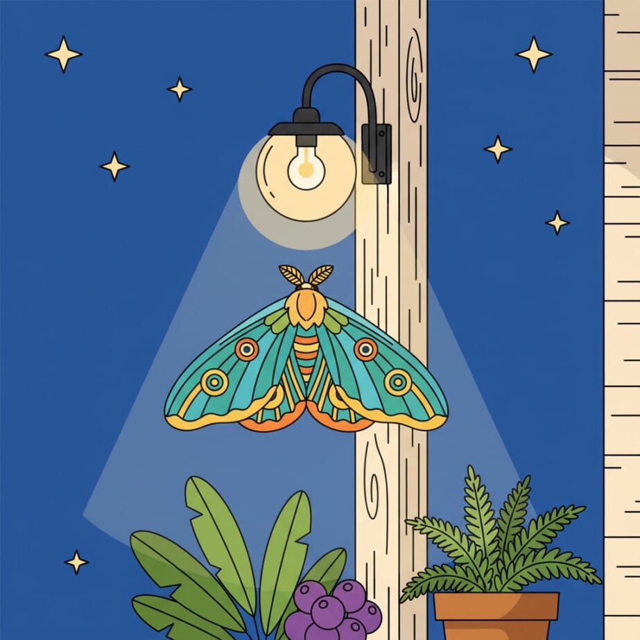 Moth Under Porch Light Coloring Page 2