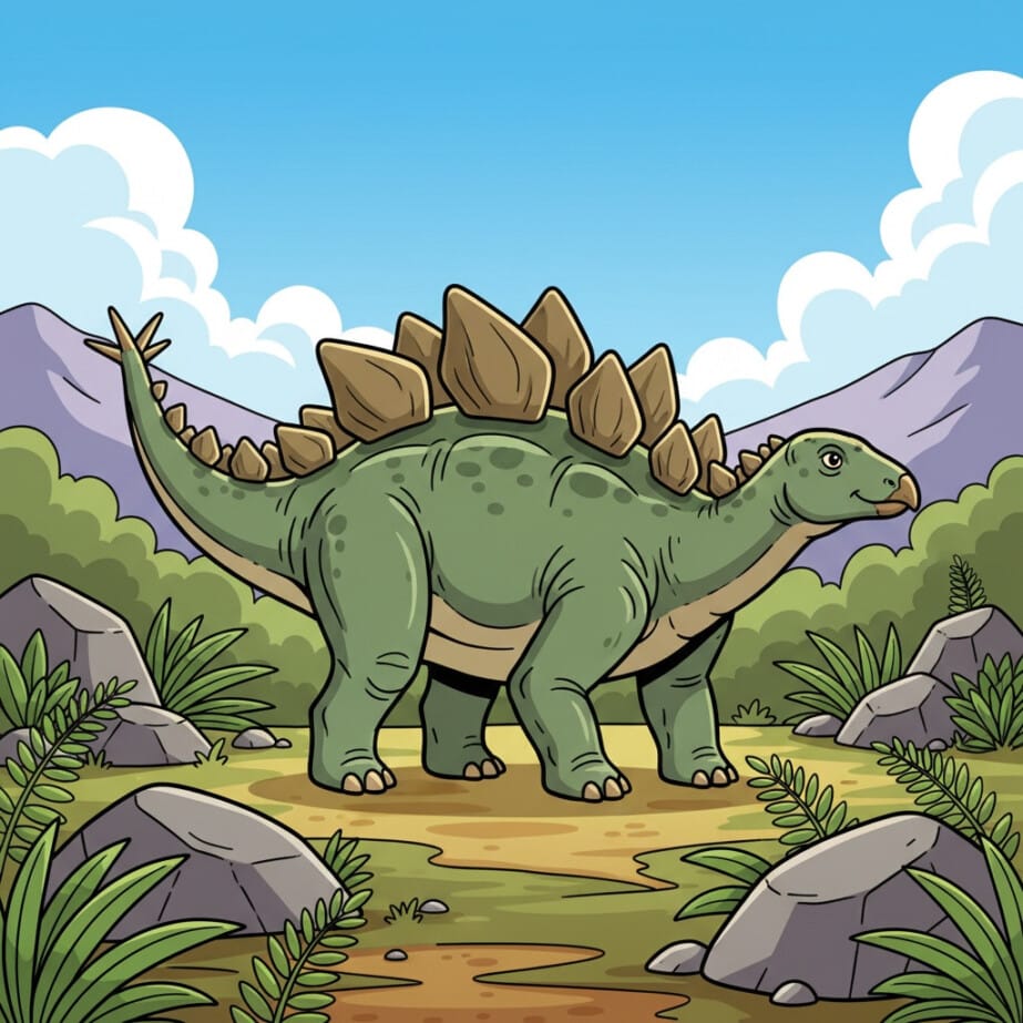 Büyük Plakalı Stegosaurus Boyama Sayfası 2