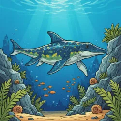 Ichthyosaurus Onderwaterkleurplaat - Oorspronkelijke afbeelding