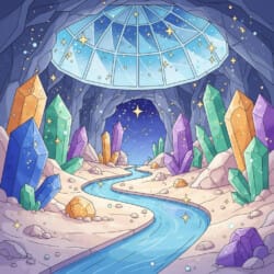 Crystal Cave Coloring Page - Origin image