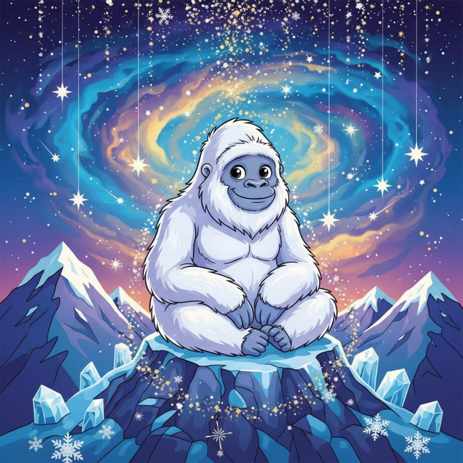 Yeti In Mountains Coloring Page 2