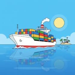 Cargo Ship Coloring Page - Origin image
