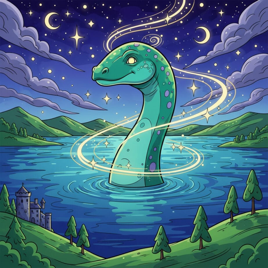 Loch Ness Monster Coloring Page 2
