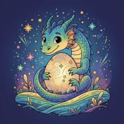 Friendly Dragon And Egg Coloring Page - Origin image