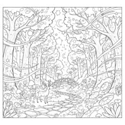 Enchanted Forest Path Coloring Page - Printable Coloring page