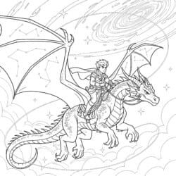 Dragon Rider Coloring Page - Printable Coloring page