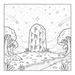 Norse Rune Stone Coloring Page - Printable Coloring page