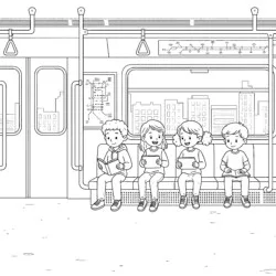 Subway Train Coloring Page - Printable Coloring page