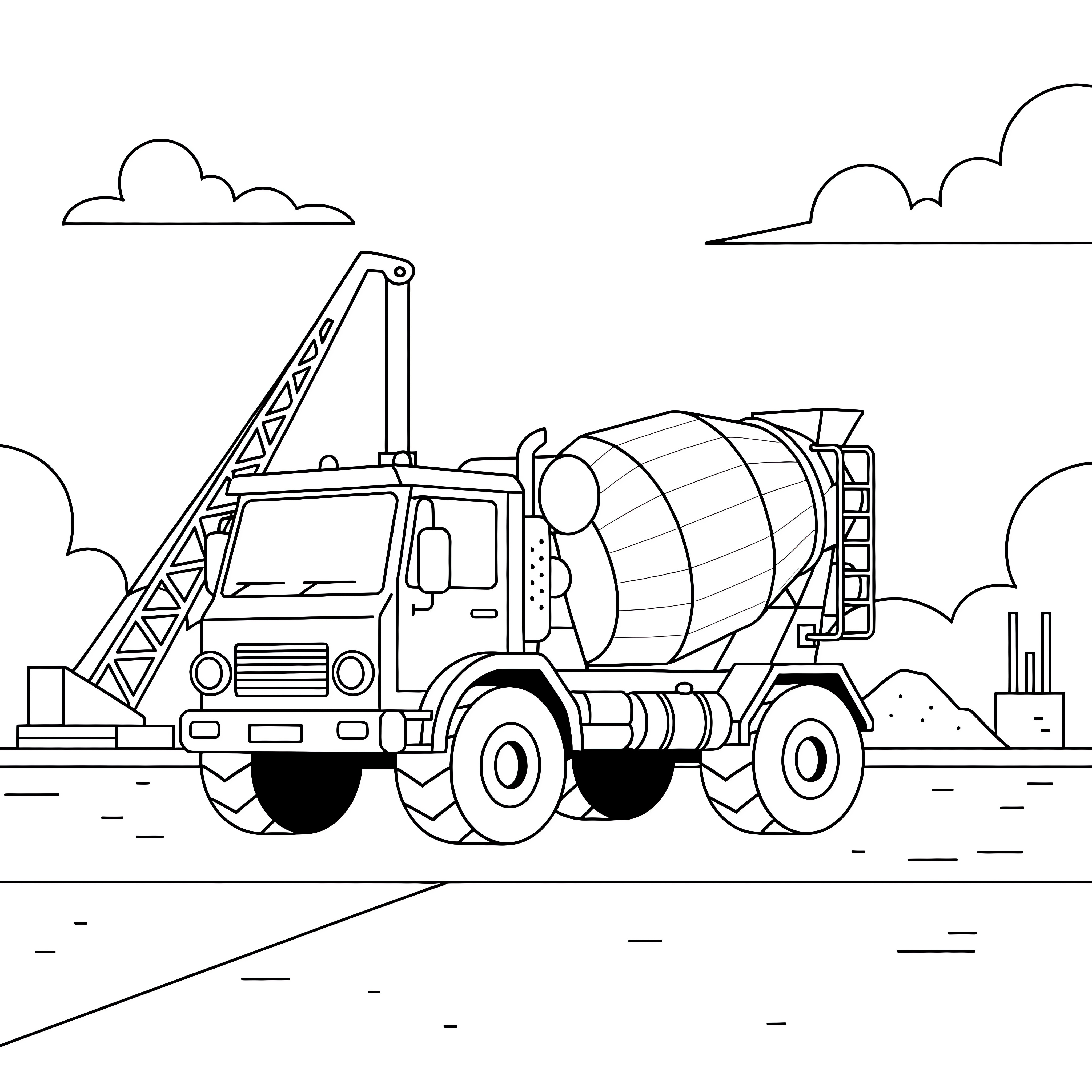 Cement Mixer Truck Coloring Page Coloring Pages Mimi Panda