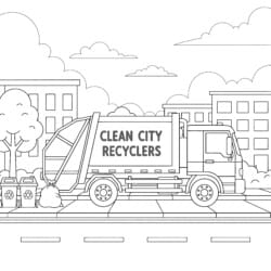 Garbage Truck Coloring Page - Printable Coloring page