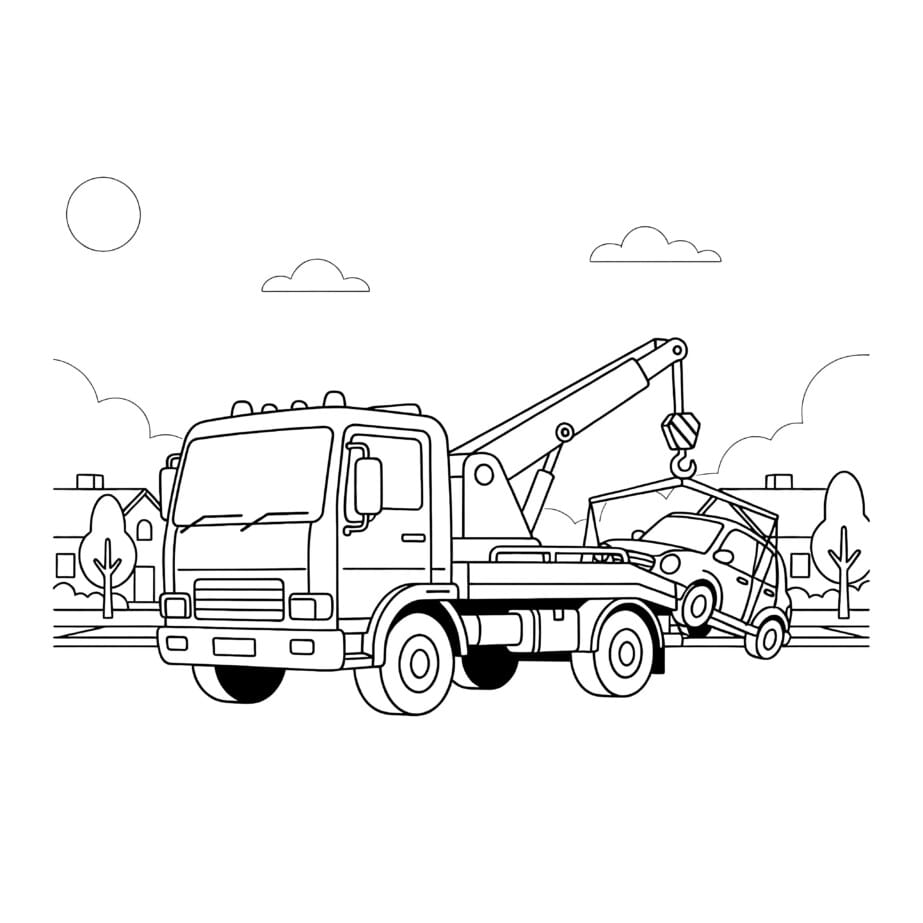 Tow Truck Coloring Page