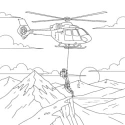 Helicopter Rescue Coloring Page - Printable Coloring page