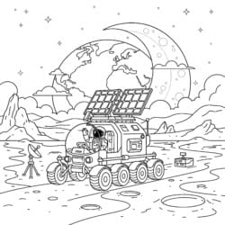 Moon Rover Coloring Page - Printable Coloring page