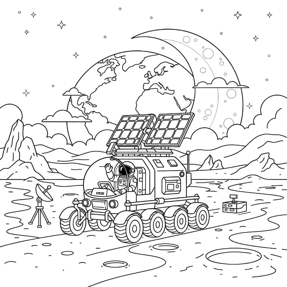 Moon Rover Coloring Page
