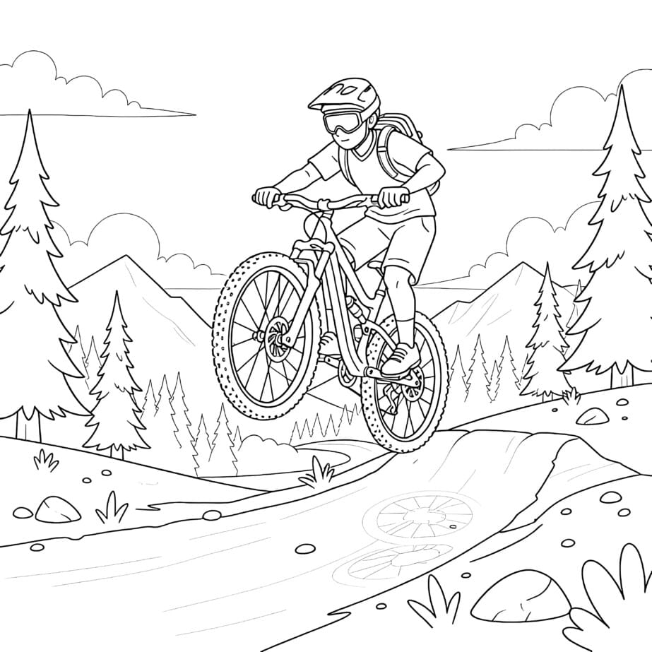 Mountain Bike Coloring Page