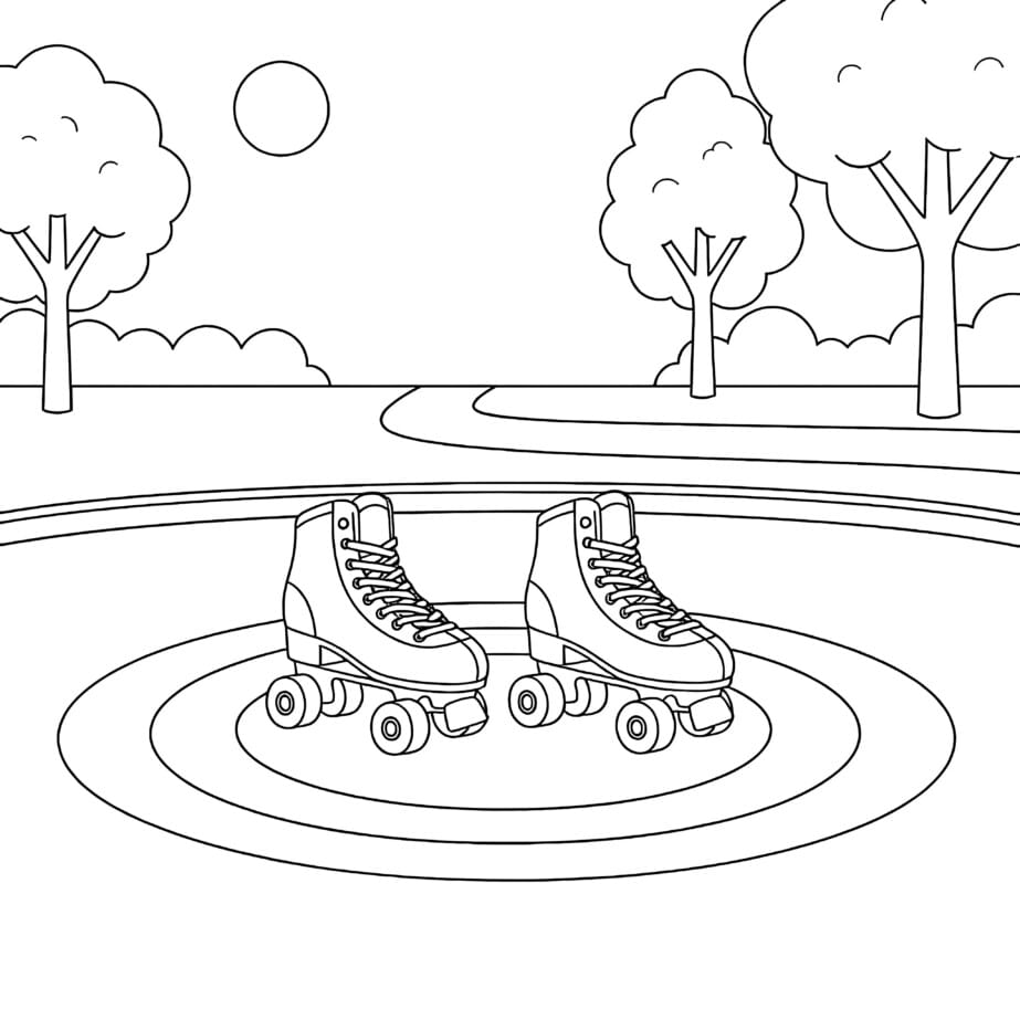 Roller Skates Coloring Page