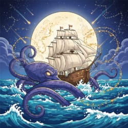 Kraken And Ship Coloring Page - Origin image