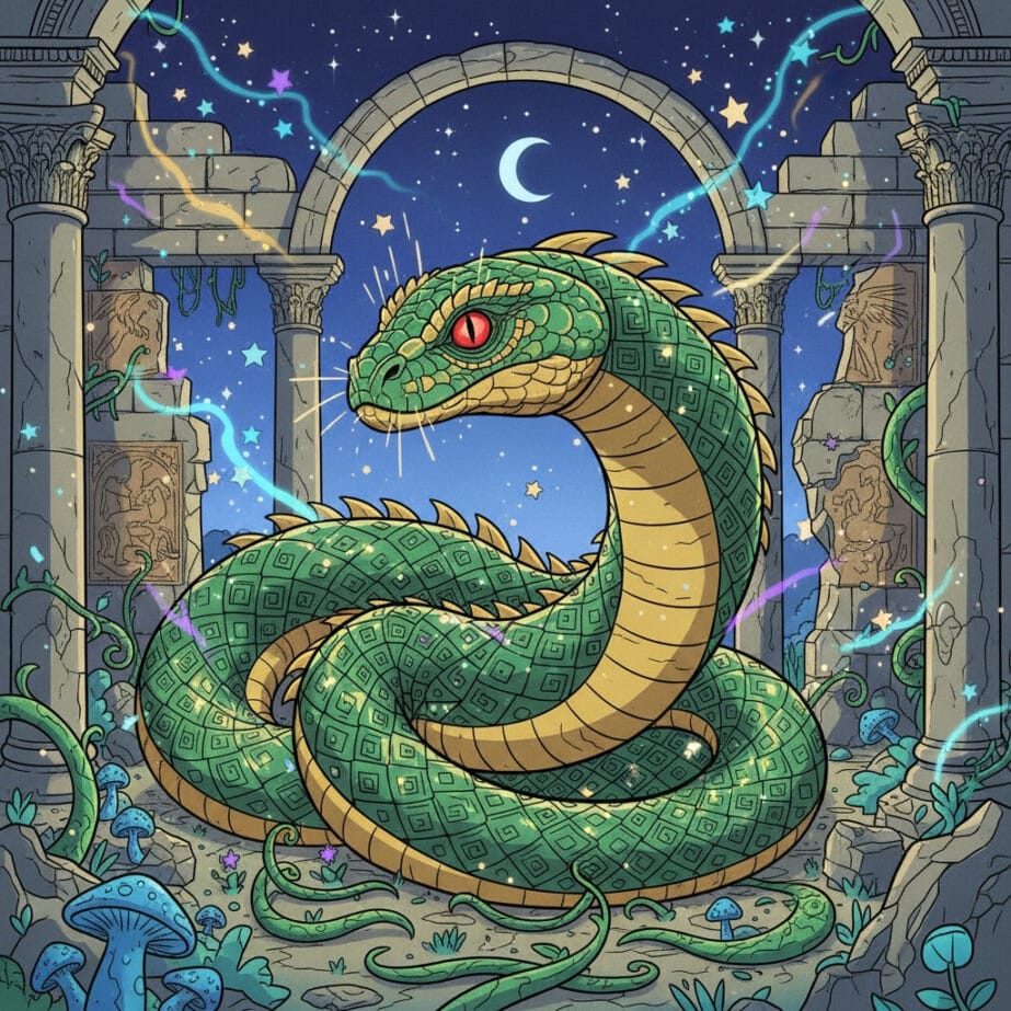 Basilisk In Ruins Coloring Page 2