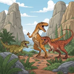 Allosaurusların Av Pozu Boyama Sayfası - Orijinal görüntü