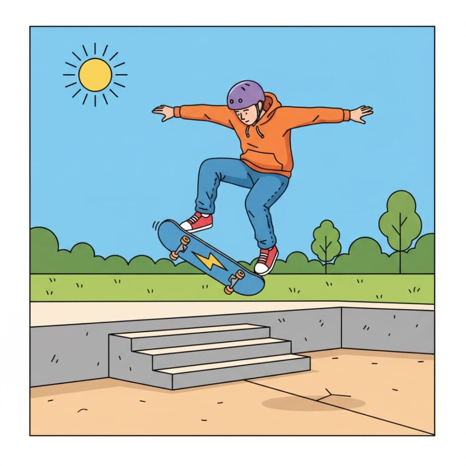 Skateboard Tricks Coloring Page 2