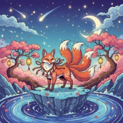 Japanese Kitsune Coloring Page - Origin image