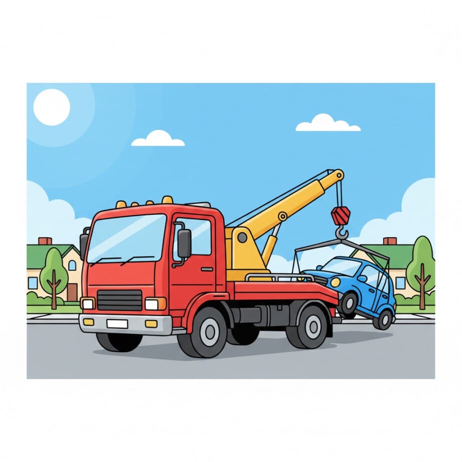 Tow Truck Coloring Page 2