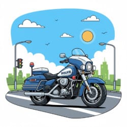 Police Motorcycle Coloring Page - Origin image