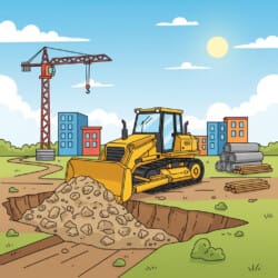 Bulldozer At Site Coloring Page - Origin image