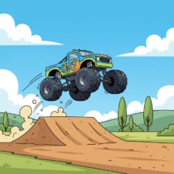 Monster Truck Jump Coloring Page - Origin image