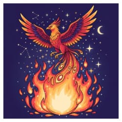 Phoenix Rising Flames Coloring Page - Origin image