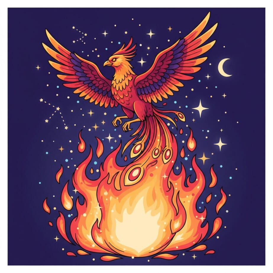 Phoenix Rising Flames Coloring Page 2